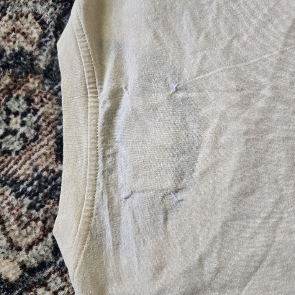 Maison Margiela 100% Organic Cotton Jersey T-Shirt Off-White Cream Ivory Sz XXL - Picture 10 of 11